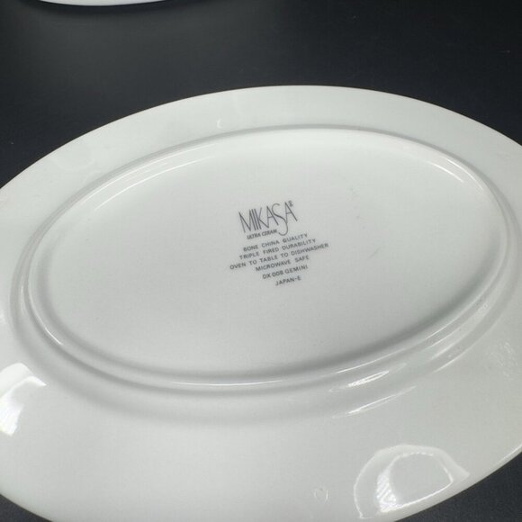 MIKASA ULTRA CERAM Gravy Boat With Underplate Gemini Porcelain Sauce Dish Japan - Picture 8 of 13